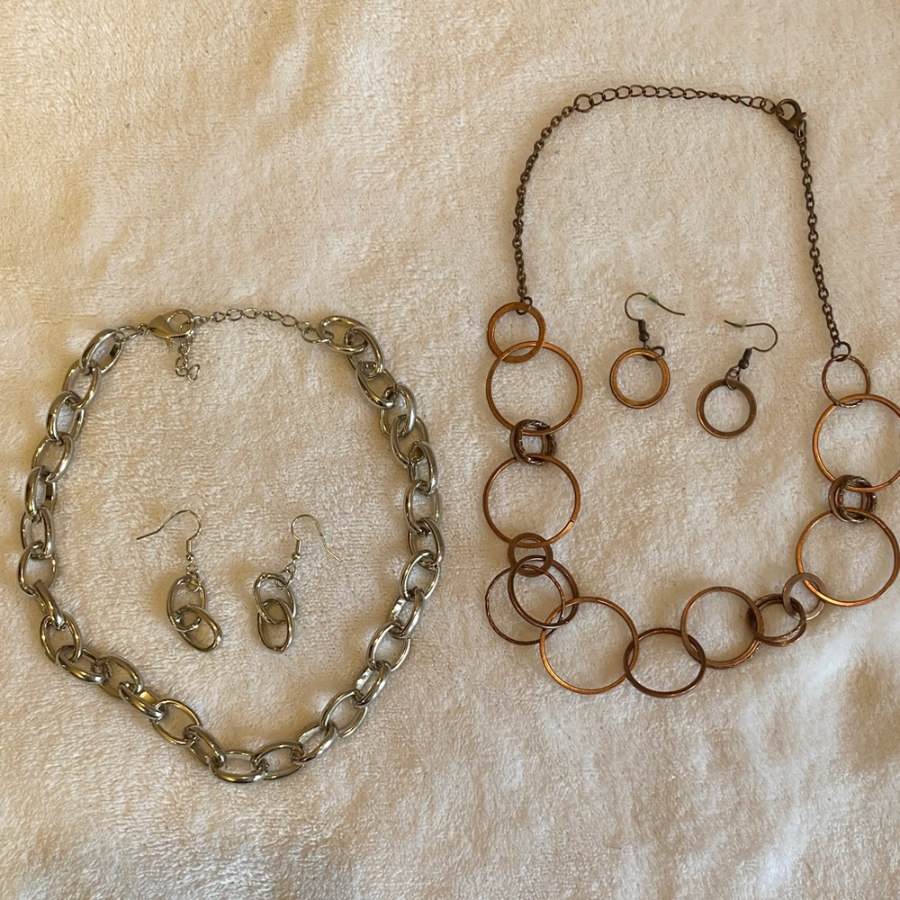 3 Sets- Necklace and Drop Earring- Women’s Jewelry